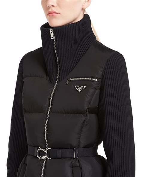 prada nylon quilted jacket|prada sleeveless puffer jacket.